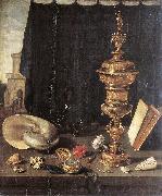 CLAESZ, Pieter Still-life with Great Golden Goblet fg oil painting
